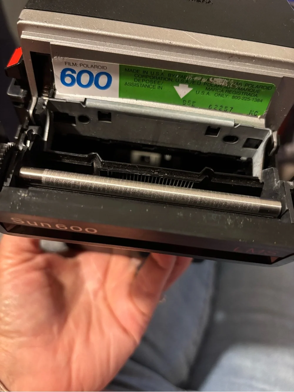 Polaroid Sun 600 LMS Instant Camera - Black and Silver